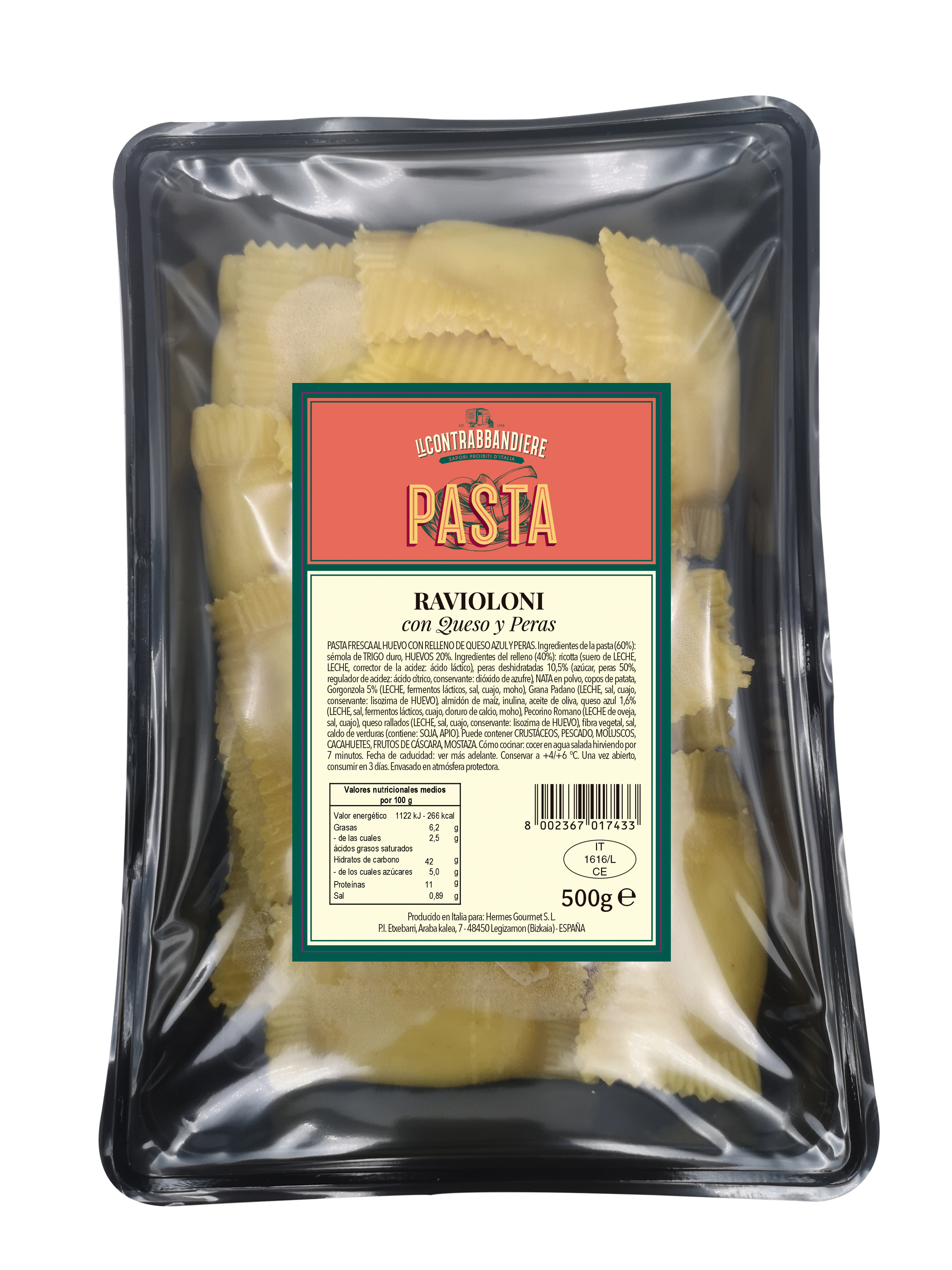 Ravioloni Gorgonzola y Peras